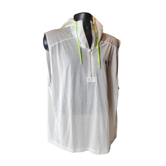 Under Armour XL Sleeveless Windbreaker Hoodie Activewear Gym Athleisure 1351063 - Picture 2 of 16